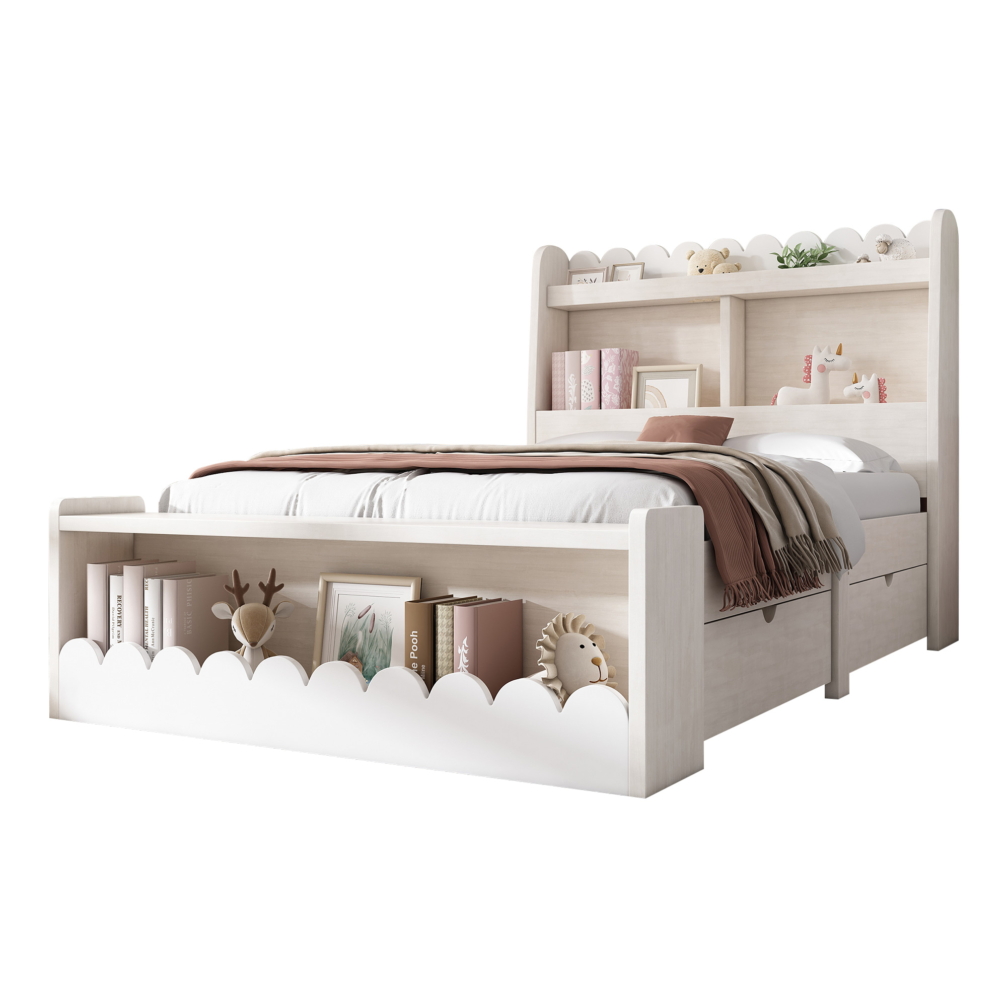 Lit enfant avec rangements et tiroirs