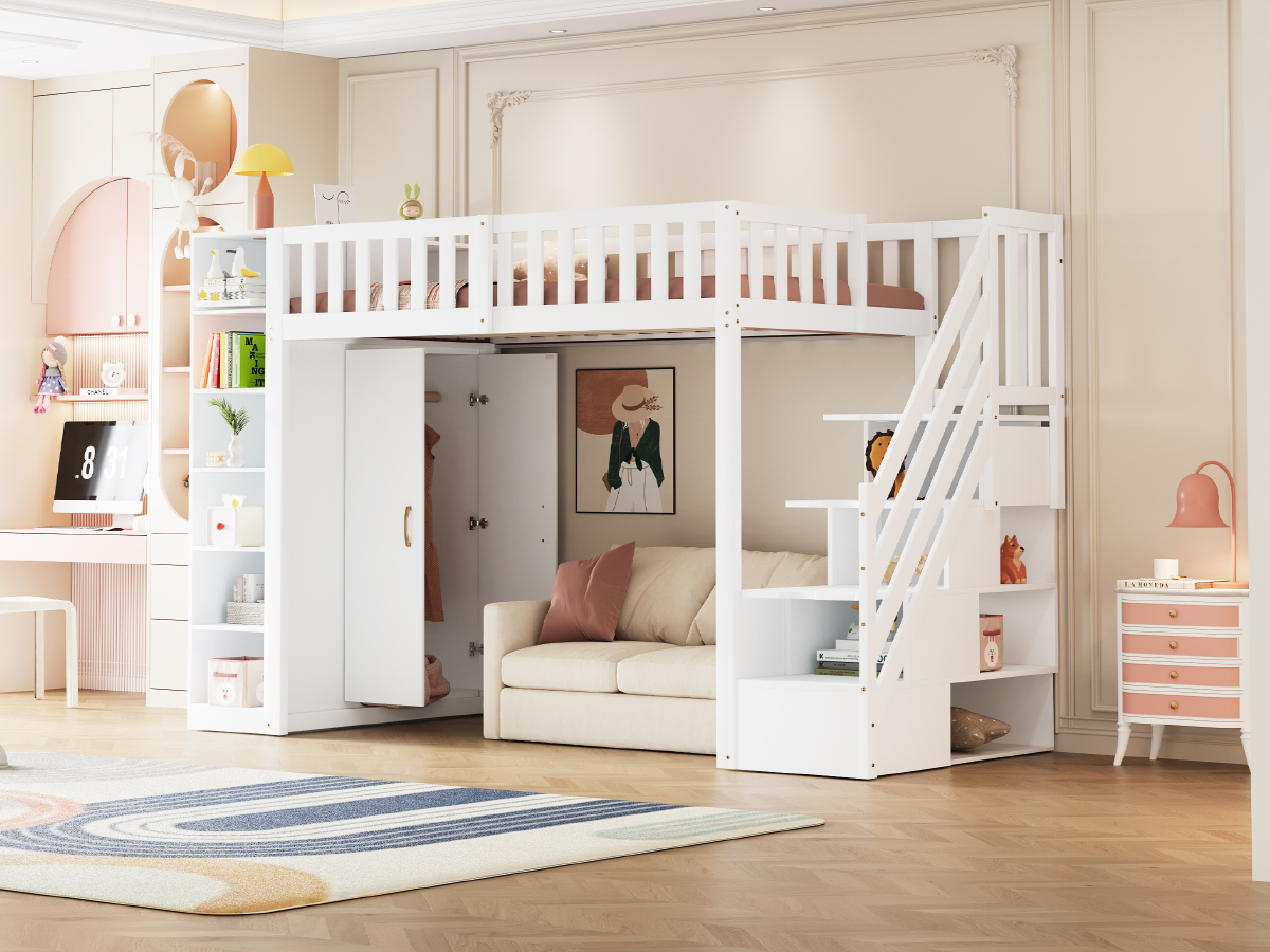 Armoire et etageres du lit mezzanine