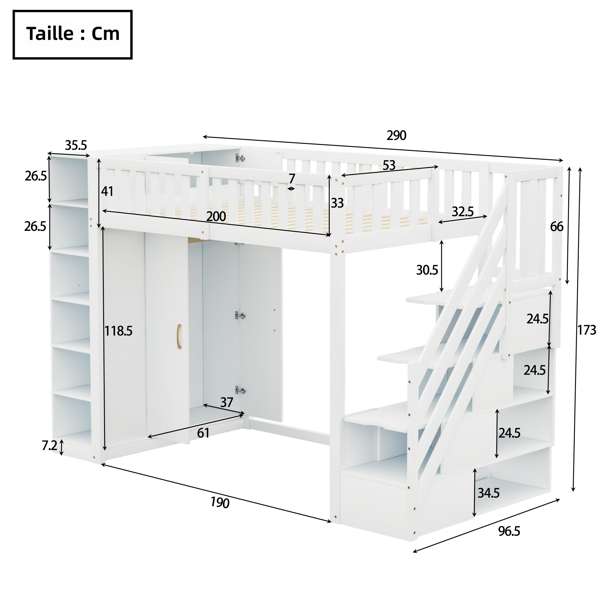 Echelle de securite avec rangements