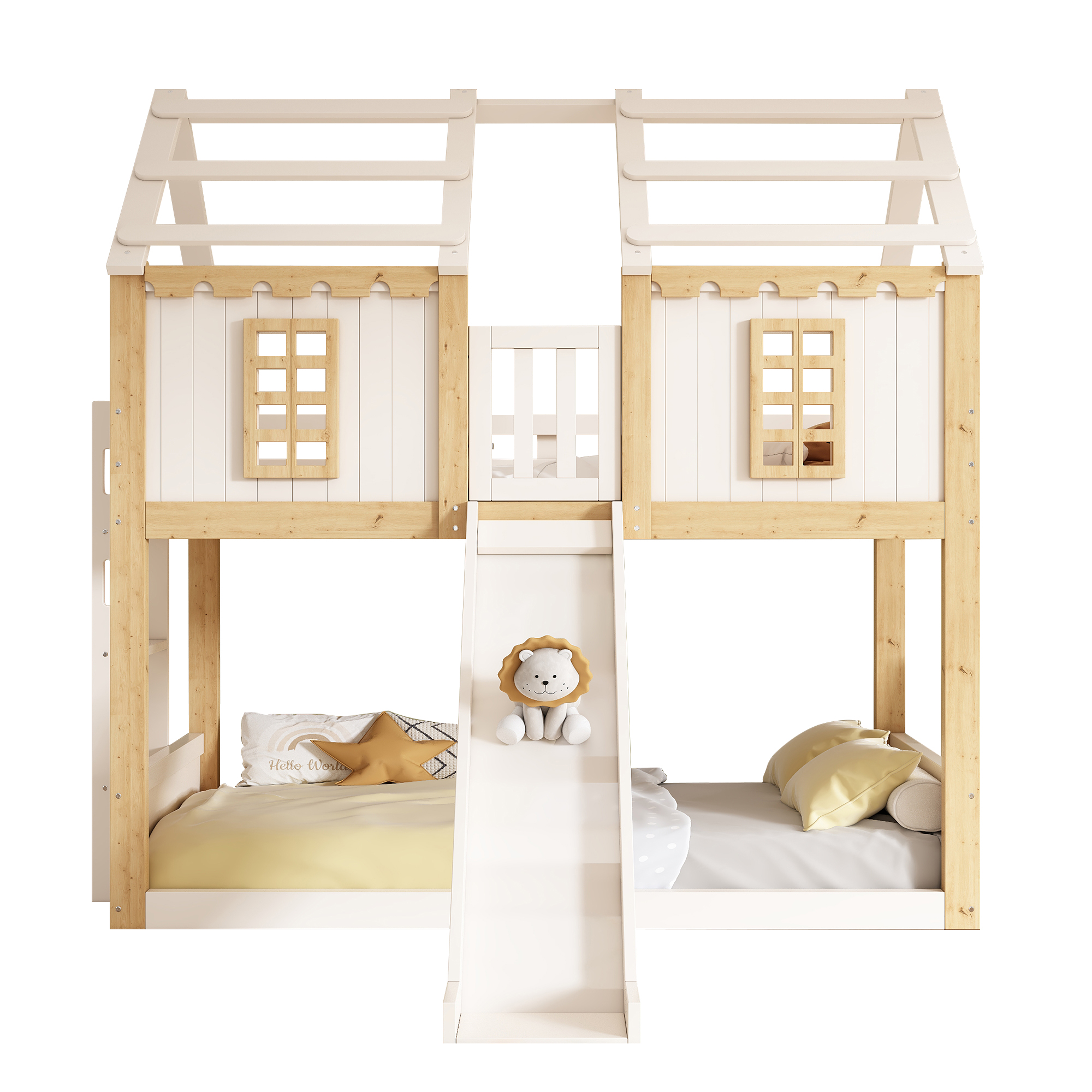 Lit cabane avec toboggan